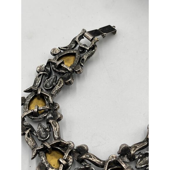 Florenza‎ Signed Vintage Blue Purple Iridescent Glass Bracelet earring Set - Picture 3 of 11